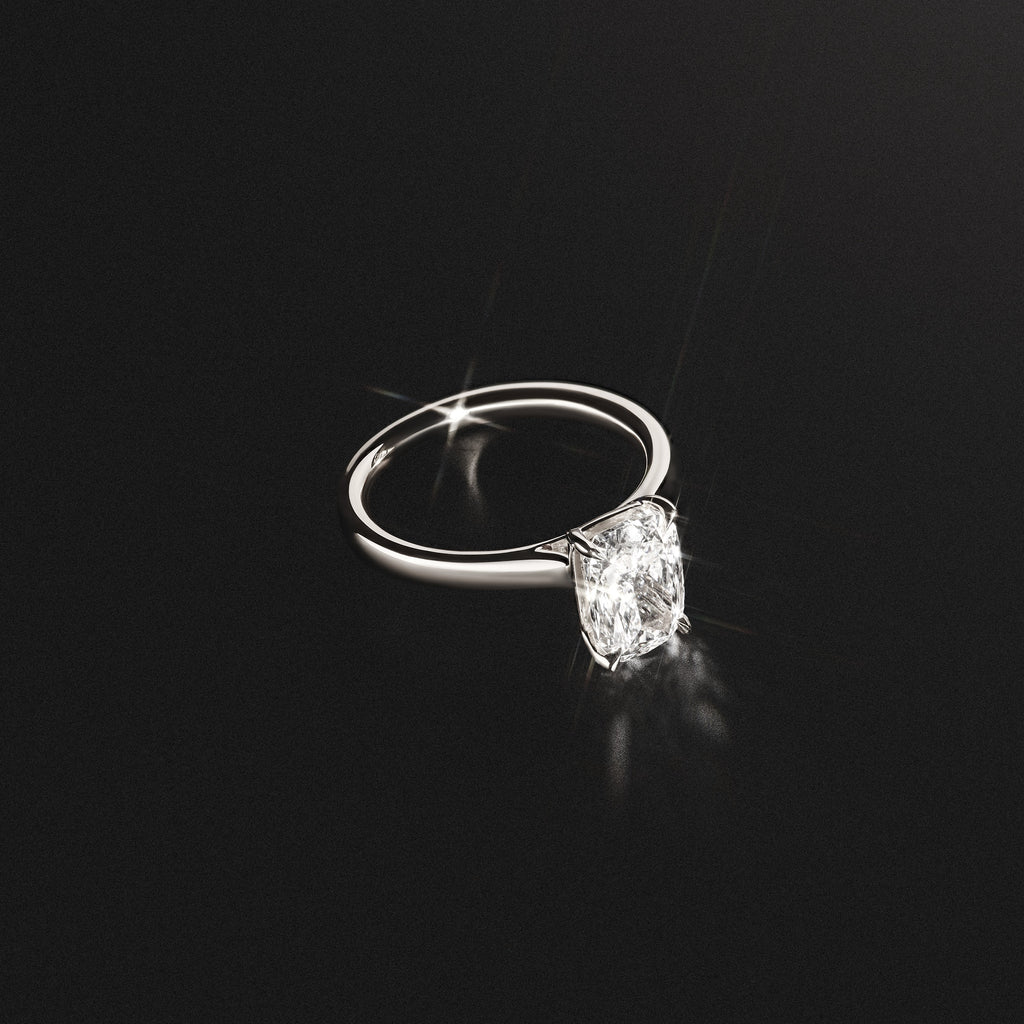 Amora 2.00ct Elongated Cushion Cut Lab Diamond Solitaire Engagement Ring in 18K White Gold