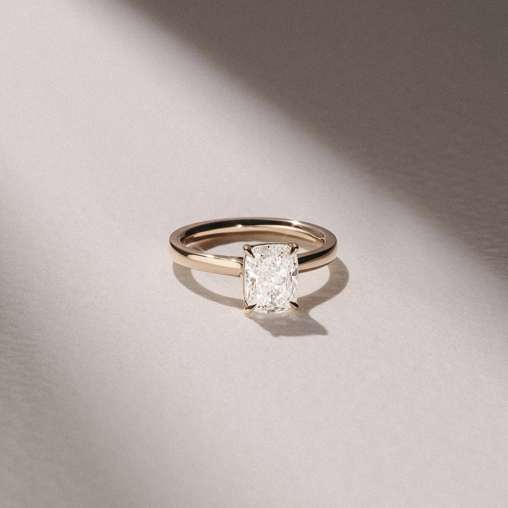 Amora 2.00ct Elongated Cushion Cut Lab Diamond Solitaire Engagement Ring in 18K Yellow Gold