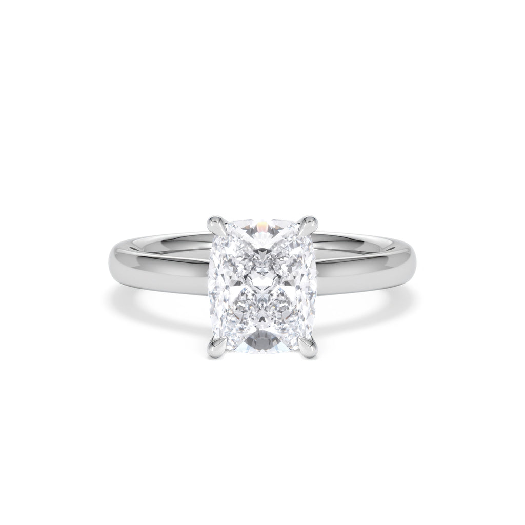 Amora 2.00ct Elongated Cushion Cut Lab Diamond Solitaire Engagement Ring in 18K White Gold