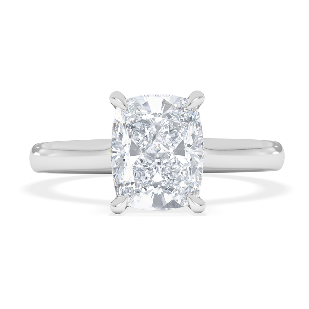 Amora 2.00ct Elongated Cushion Cut Lab Diamond Solitaire Engagement Ring in 18K White Gold