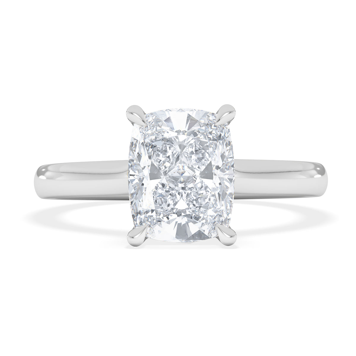 Amora 2.00ct Elongated Cushion Cut Lab Diamond Solitaire Engagement Ring in 18K White Gold