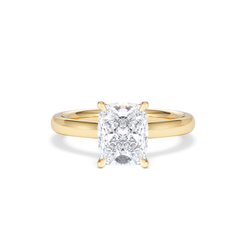 Amora 2.00ct Elongated Cushion Cut Lab Diamond Solitaire Engagement Ring in 18K Yellow Gold