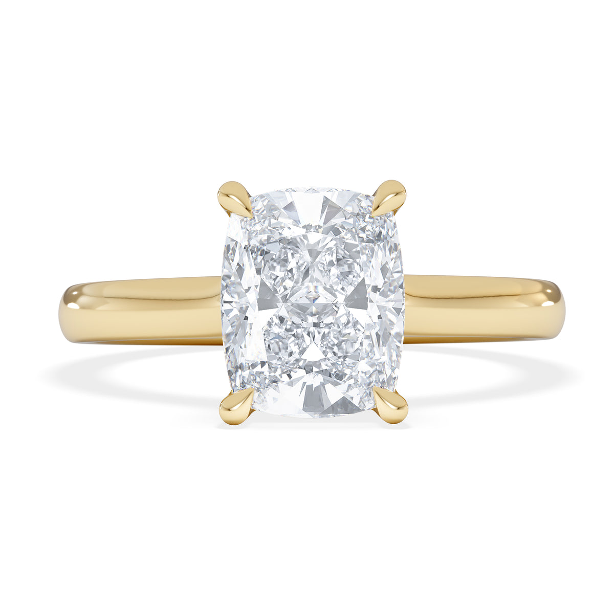 Amora 2.00ct Elongated Cushion Cut Lab Diamond Solitaire Engagement Ring in 18K Yellow Gold