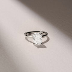 Amora 3.00ct Elongated Cushion Cut Lab Diamond Solitaire Engagement Ring in 18K White Gold