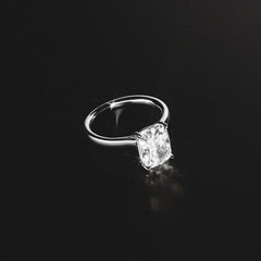 Amora 3.00ct Elongated Cushion Cut Lab Diamond Solitaire Engagement Ring in 18K White Gold