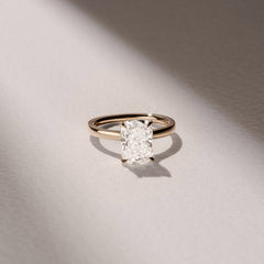 Amora 3.00ct Elongated Cushion Cut Lab Diamond Solitaire Engagement Ring in 18K Yellow Gold