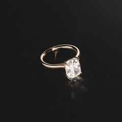 Amora 3.00ct Elongated Cushion Cut Lab Diamond Solitaire Engagement Ring in 18K Yellow Gold