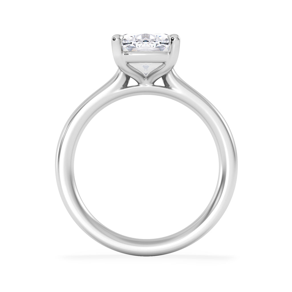 Amora 3.00ct Elongated Cushion Cut Lab Diamond Solitaire Engagement Ring in 18K White Gold