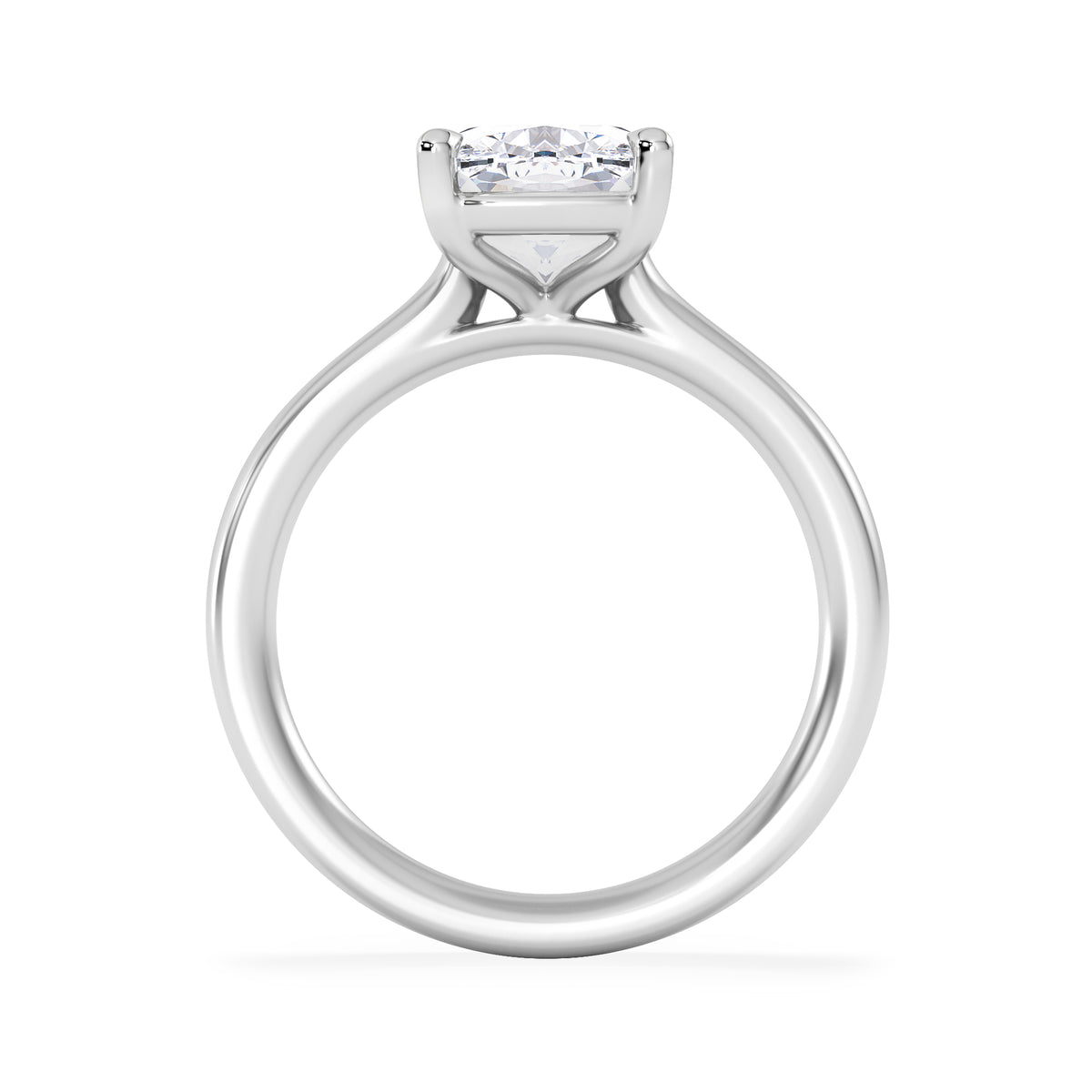 Amora 3.00ct Elongated Cushion Cut Lab Diamond Solitaire Engagement Ring in 18K White Gold