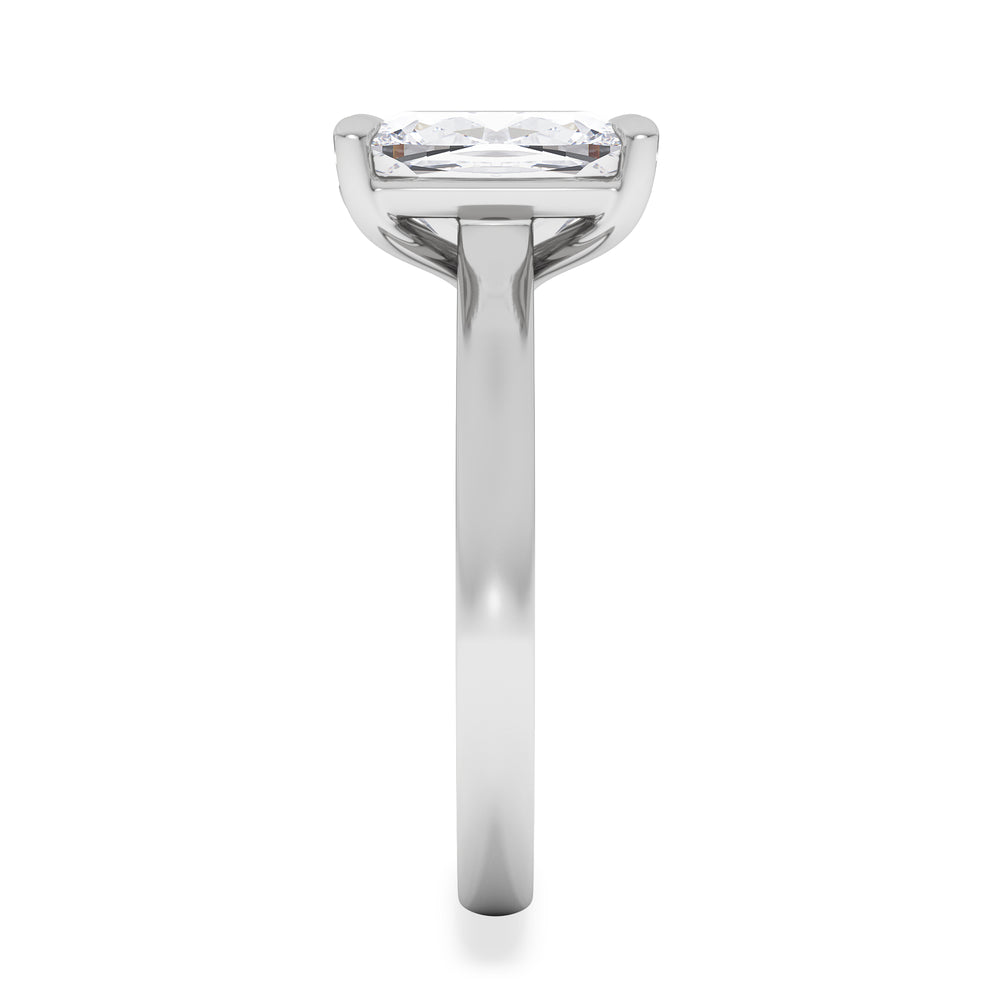 Amora 3.00ct Elongated Cushion Cut Lab Diamond Solitaire Engagement Ring in 18K White Gold