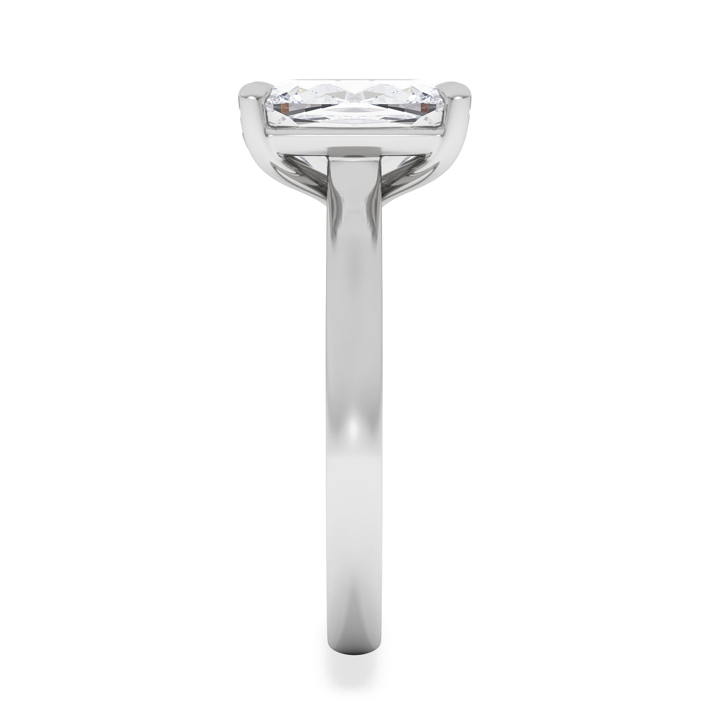 Amora 3.00ct Elongated Cushion Cut Lab Diamond Solitaire Engagement Ring in 18K White Gold