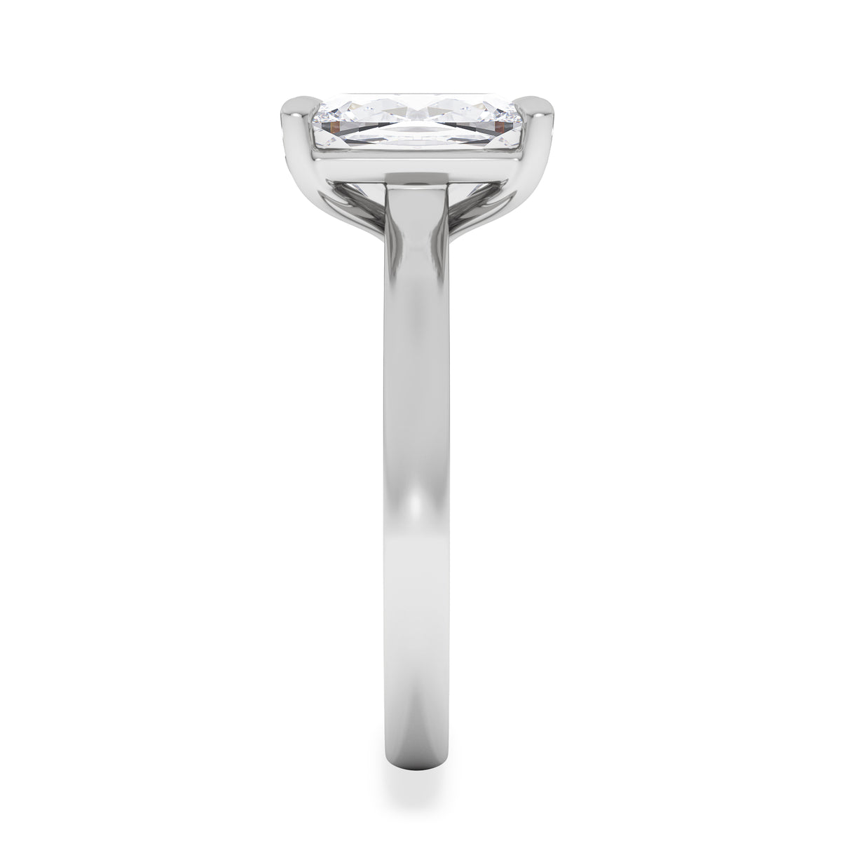 Amora 3.00ct Elongated Cushion Cut Lab Diamond Solitaire Engagement Ring in 18K White Gold