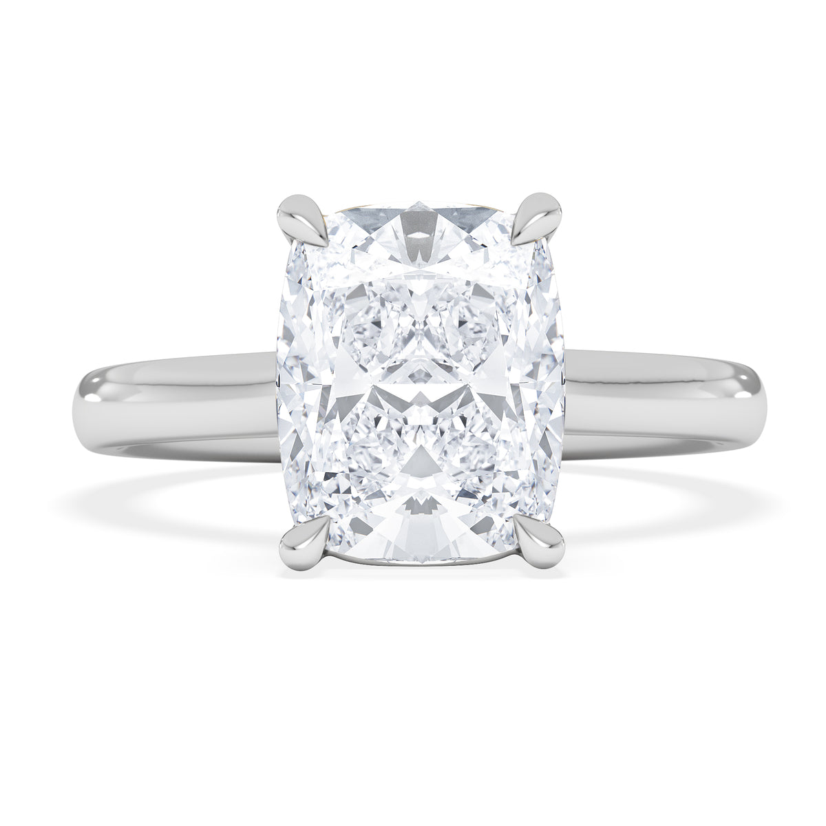 Amora 3.00ct Elongated Cushion Cut Lab Diamond Solitaire Engagement Ring in 18K White Gold