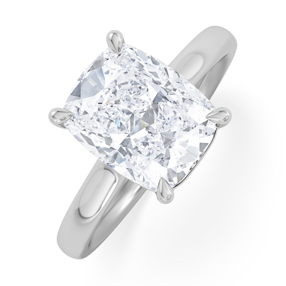 Amora 3.00ct Elongated Cushion Cut Lab Diamond Solitaire Engagement Ring in Platinum