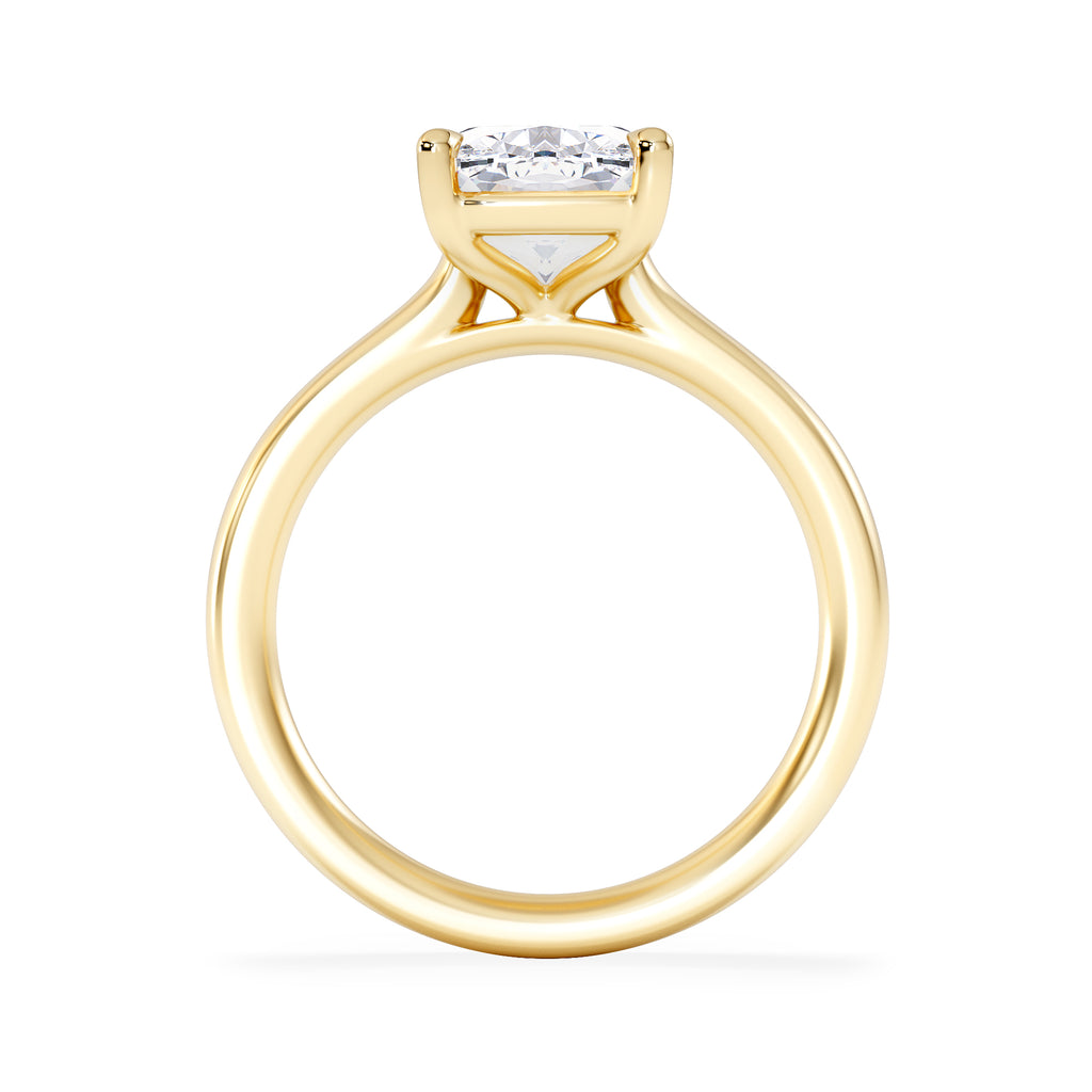 Amora 3.00ct Elongated Cushion Cut Lab Diamond Solitaire Engagement Ring in 18K Yellow Gold