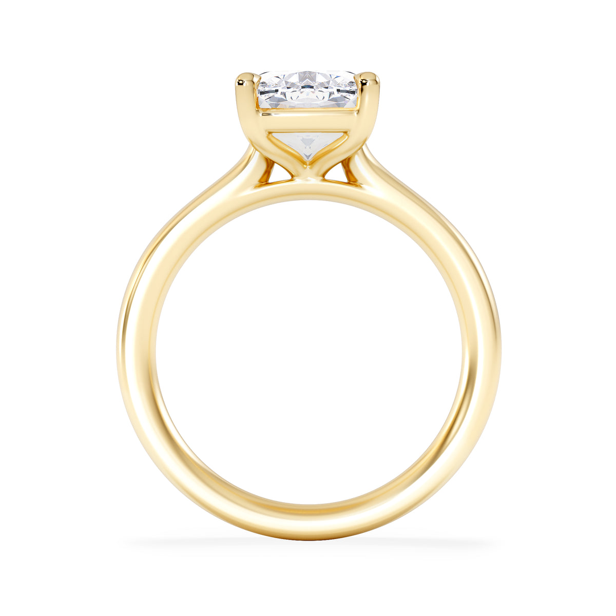 Amora 3.00ct Elongated Cushion Cut Lab Diamond Solitaire Engagement Ring in 18K Yellow Gold