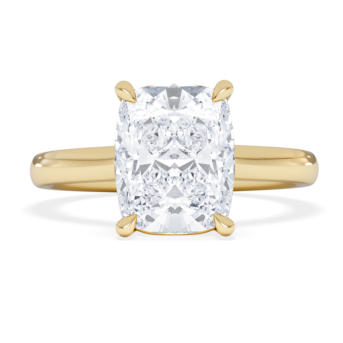 Amora 3.00ct Elongated Cushion Cut Lab Diamond Solitaire Engagement Ring in 18K Yellow Gold