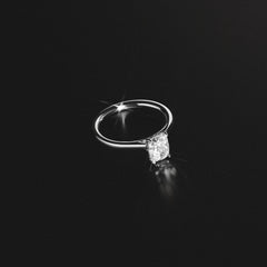 Amora 1.00ct Elongated Cushion Cut Lab Diamond Hidden Halo Solitaire Engagement Ring in Platinum