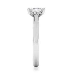 Amora 1.00ct Elongated Cushion Cut Lab Diamond Hidden Halo Solitaire Engagement Ring in Platinum