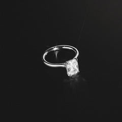 Amora 2.00ct Elongated Cushion Cut Lab Diamond Hidden Halo Solitaire Engagement Ring in Platinum
