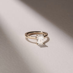Amora 2.00ct Elongated Cushion Cut Lab Diamond Hidden Halo Solitaire Engagement Ring in 18K Yellow Gold