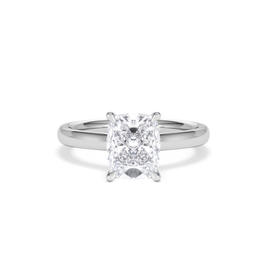 Amora 2.00ct Elongated Cushion Cut Lab Diamond Hidden Halo Solitaire Engagement Ring in Platinum
