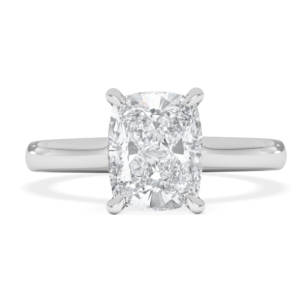 Amora 2.00ct Elongated Cushion Cut Lab Diamond Hidden Halo Solitaire Engagement Ring in 18K White Gold