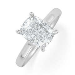 Amora 2.00ct Elongated Cushion Cut Lab Diamond Hidden Halo Solitaire Engagement Ring in Platinum