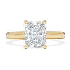 Amora 2.00ct Elongated Cushion Cut Lab Diamond Hidden Halo Solitaire Engagement Ring in 18K Yellow Gold