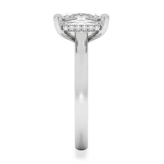 Amora 3.00ct Elongated Cushion Cut Lab Diamond Hidden Halo Solitaire Engagement Ring in Platinum