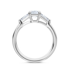Manhattan 1.00ct Emerald Cut Lab Diamond 3 Stone Engagement Ring in Platinum