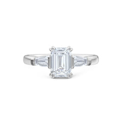 Manhattan 1.00ct Emerald Cut Lab Diamond 3 Stone Engagement Ring in Platinum