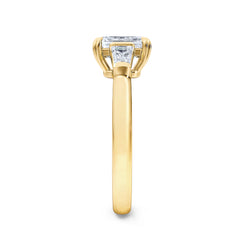 Manhattan 1.00ct Emerald Cut Lab Diamond 3 Stone Engagement Ring in 18K Yellow Gold
