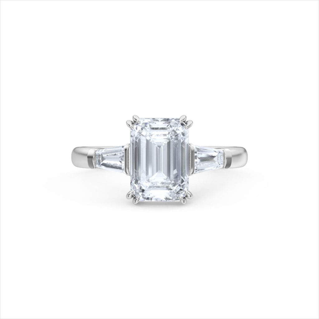 Manhattan 2.00ct Emerald Cut Lab Diamond 3 Stone Engagement Ring in Platinum