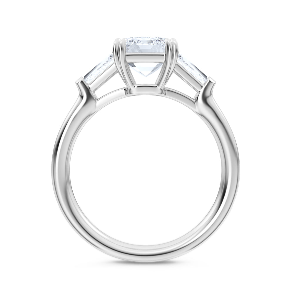 Manhattan 2.00ct Emerald Cut Lab Diamond 3 Stone Engagement Ring in Platinum