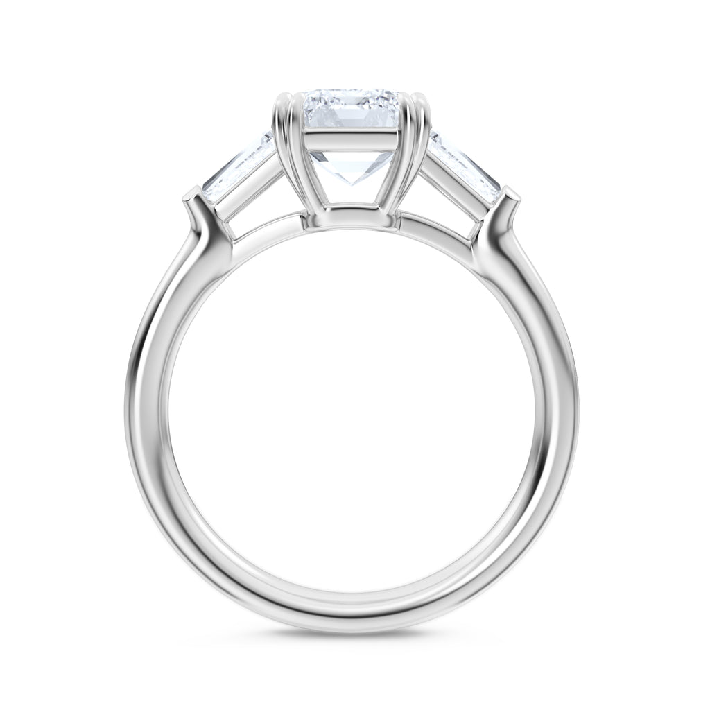 Manhattan 2.00ct Emerald Cut Lab Diamond 3 Stone Engagement Ring in Platinum
