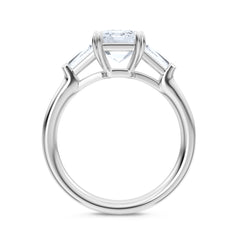 Manhattan 2.00ct Emerald Cut Lab Diamond 3 Stone Engagement Ring in Platinum