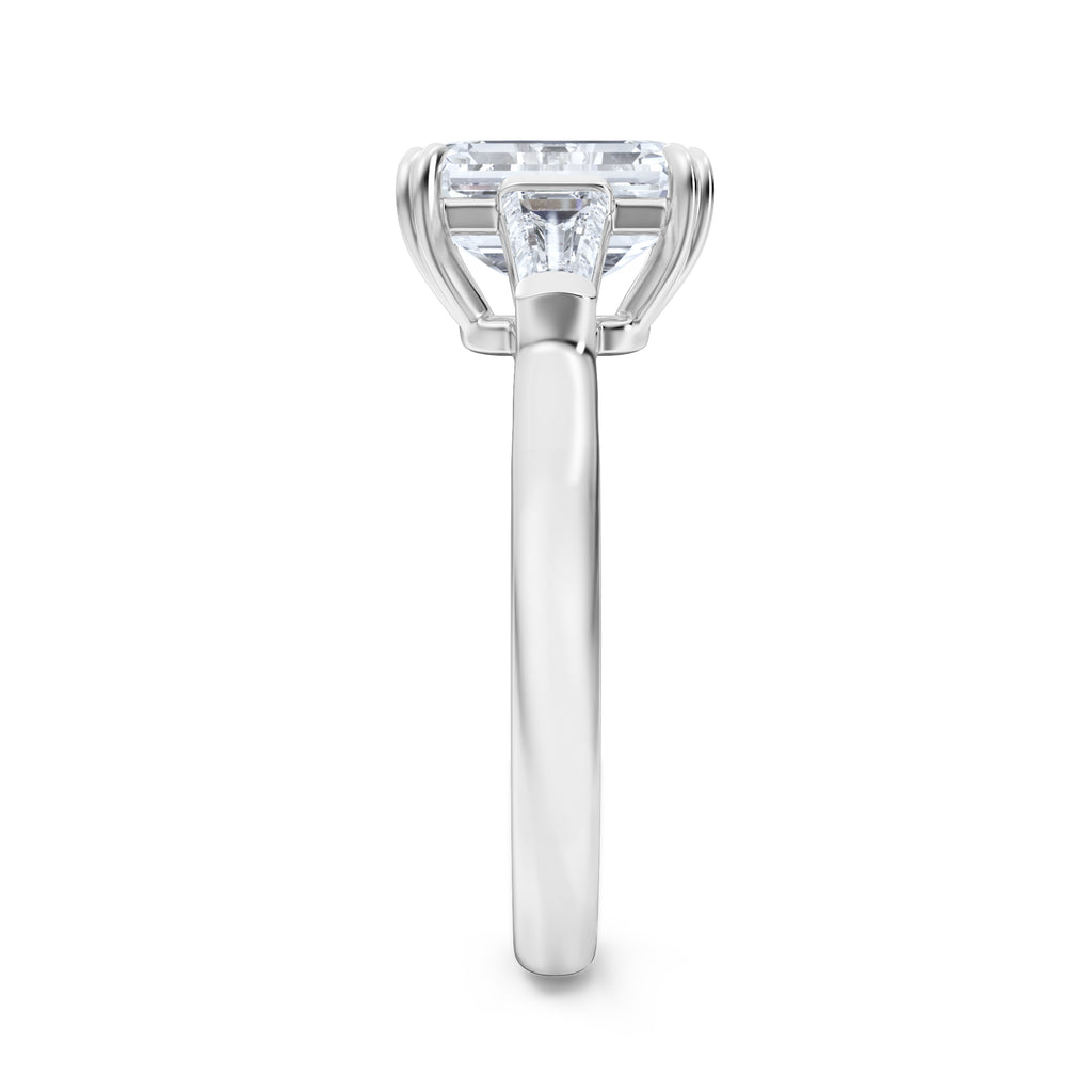 Manhattan 2.00ct Emerald Cut Lab Diamond 3 Stone Engagement Ring in Platinum