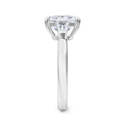 Manhattan 2.00ct Emerald Cut Lab Diamond 3 Stone Engagement Ring in Platinum