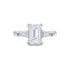 Manhattan 2.00ct Emerald Cut Lab Diamond 3 Stone Engagement Ring in Platinum