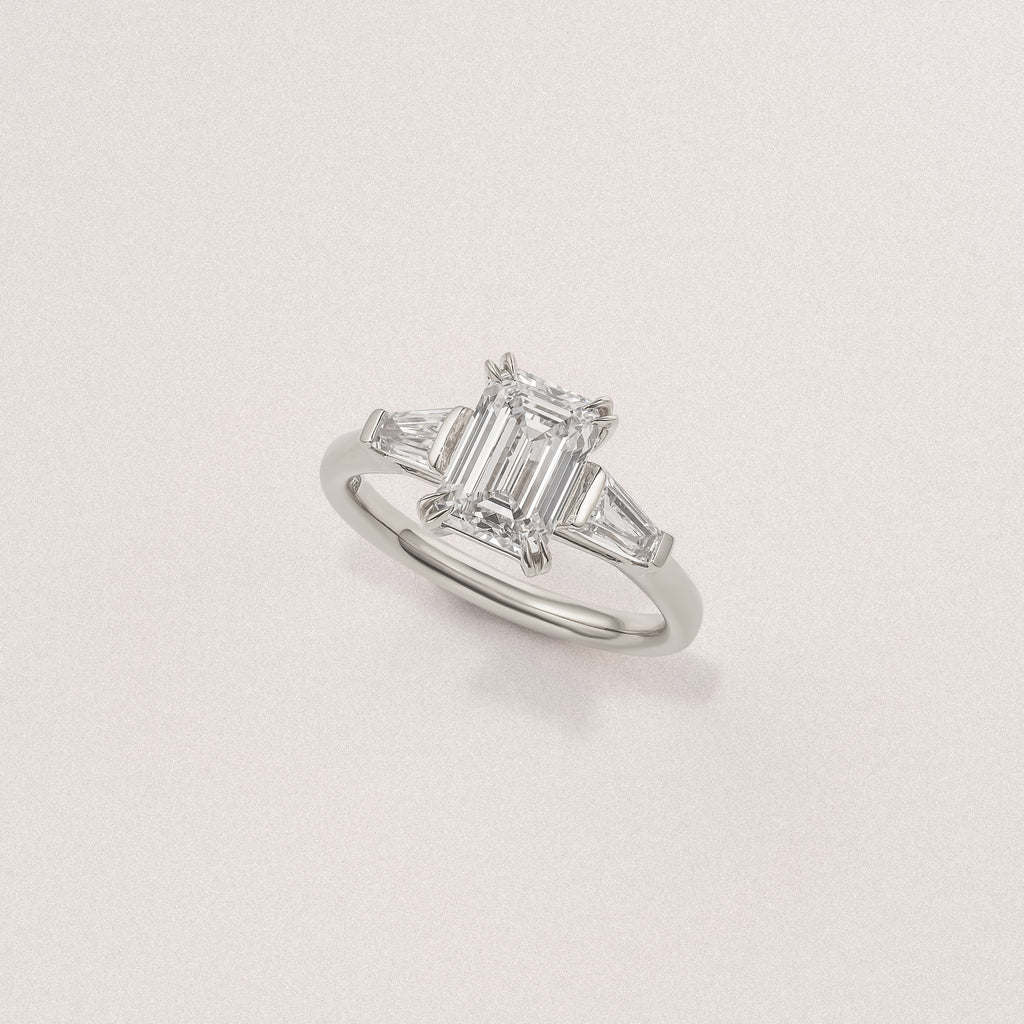 Manhattan 2.00ct Emerald Cut Lab Diamond 3 Stone Engagement Ring in Platinum