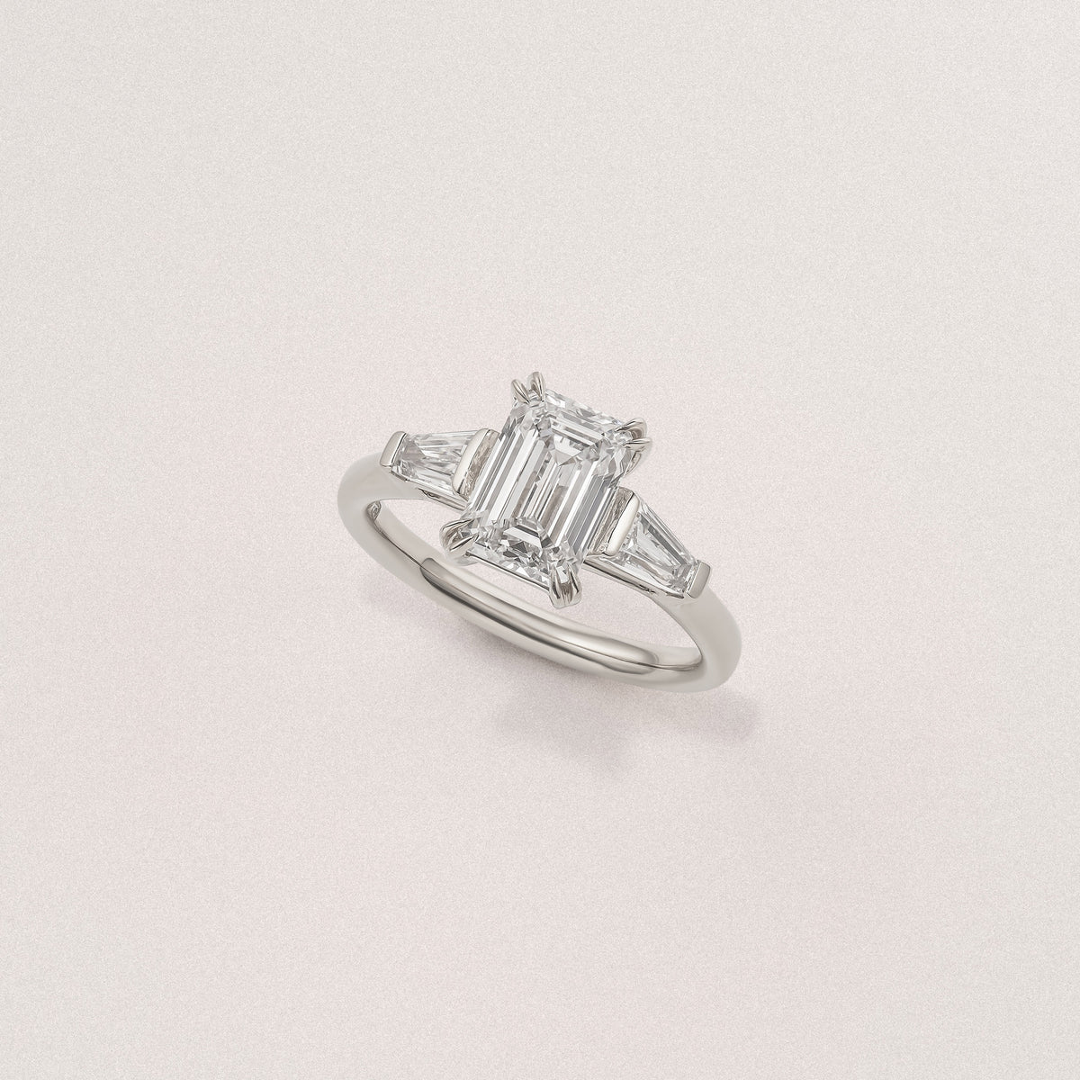 Manhattan 2.00ct Emerald Cut Lab Diamond 3 Stone Engagement Ring in Platinum