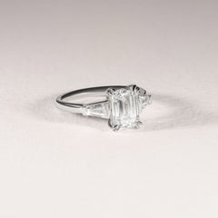 Manhattan 2.00ct Emerald Cut Lab Diamond 3 Stone Engagement Ring in Platinum