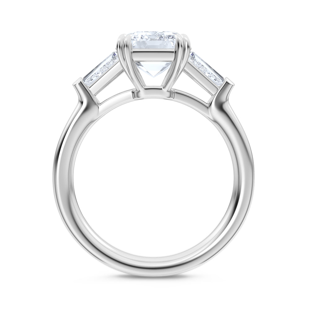 Manhattan 3.00ct Emerald Cut Lab Diamond 3 Stone Engagement Ring in Platinum