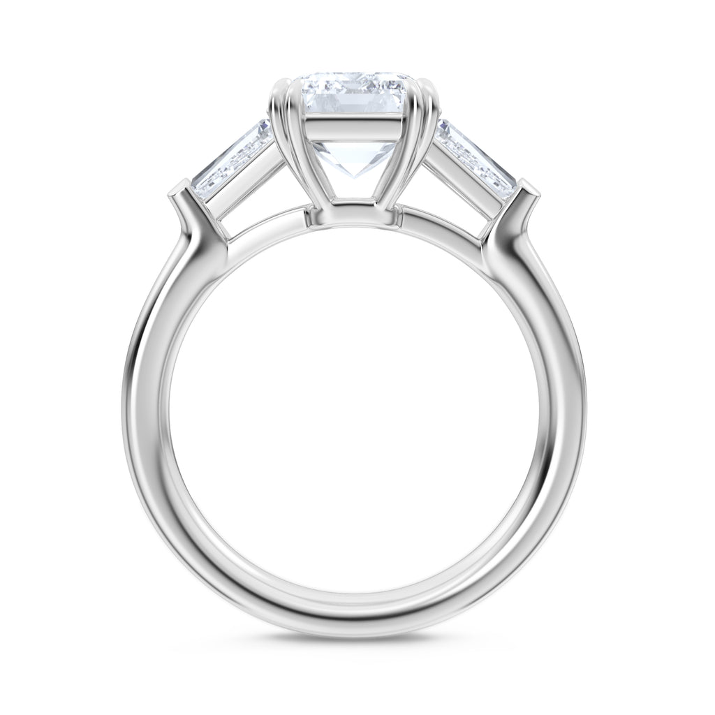 Manhattan 3.00ct Emerald Cut Lab Diamond 3 Stone Engagement Ring in Platinum