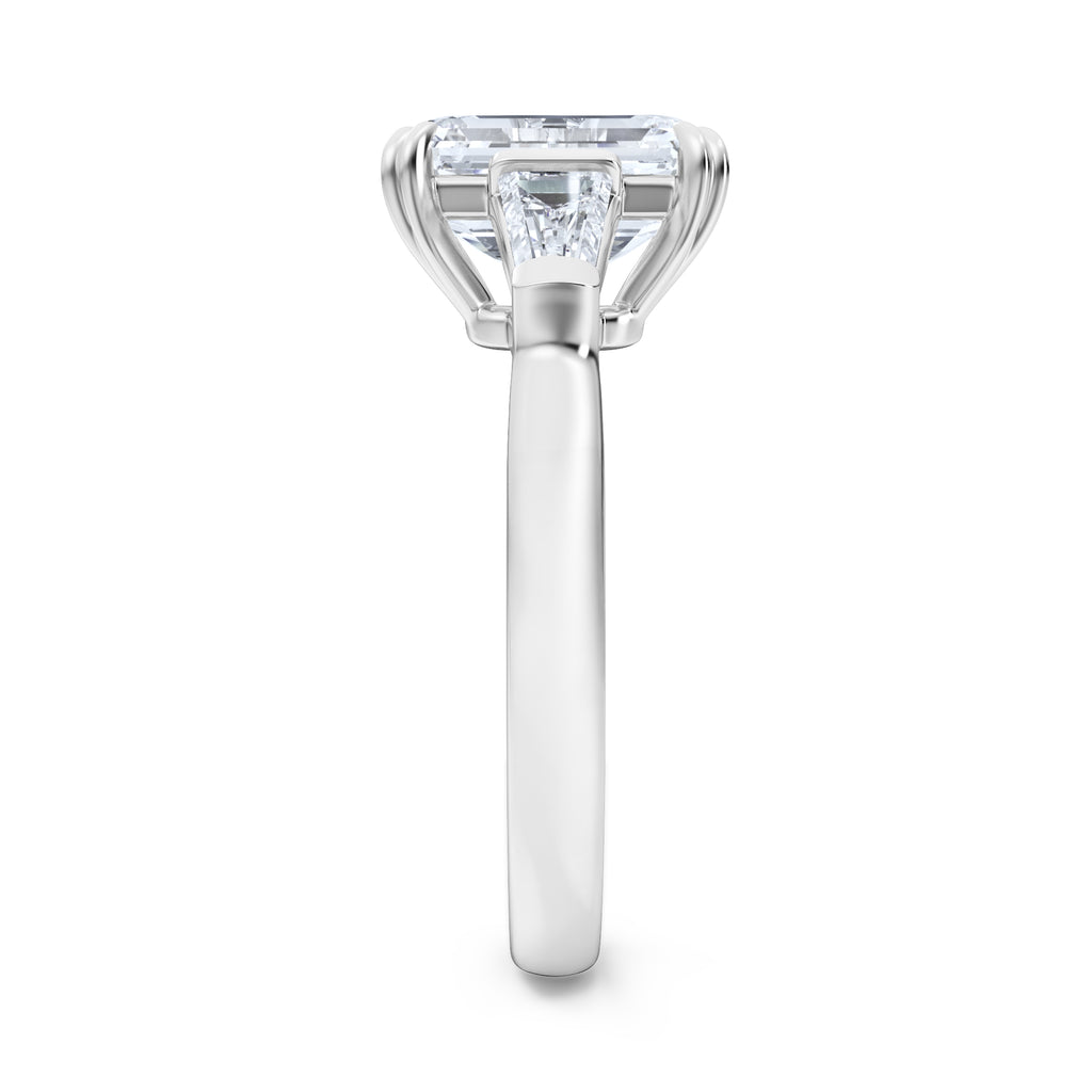 Manhattan 3.00ct Emerald Cut Lab Diamond 3 Stone Engagement Ring in Platinum