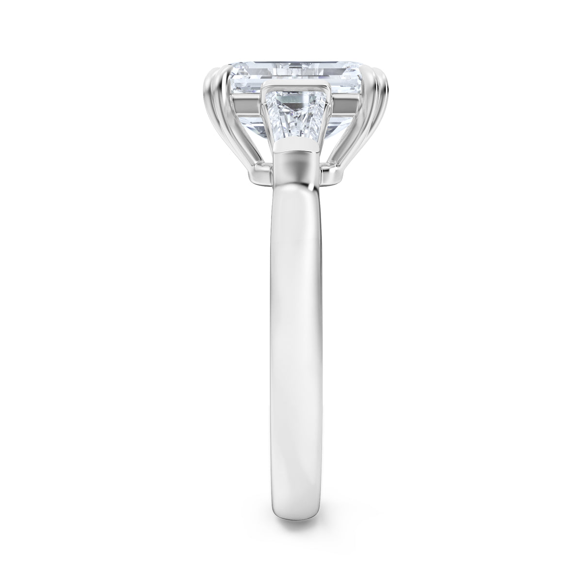 Manhattan 3.00ct Emerald Cut Lab Diamond 3 Stone Engagement Ring in Platinum
