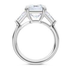 Manhattan 5.00ct Emerald Cut Lab Diamond 3 Stone Engagement Ring in Platinum