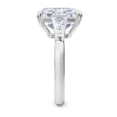 Manhattan 5.00ct Emerald Cut Lab Diamond 3 Stone Engagement Ring in Platinum