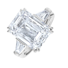 Manhattan 5.00ct Emerald Cut Lab Diamond 3 Stone Engagement Ring in Platinum